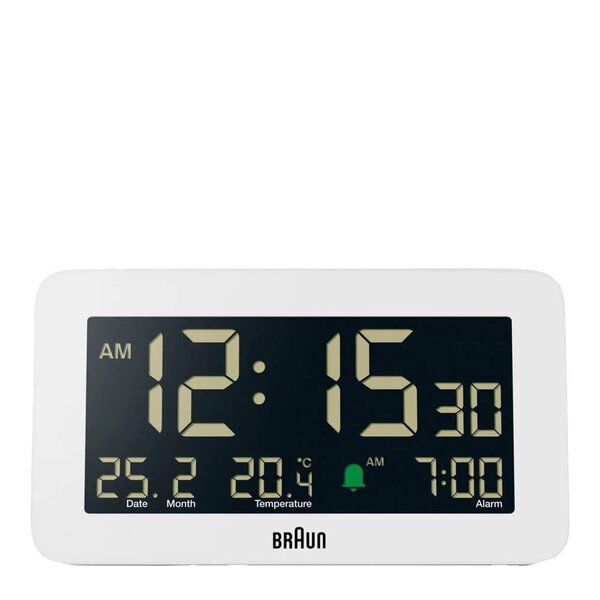 Vekkerklokke digital 13,5 cm hvit