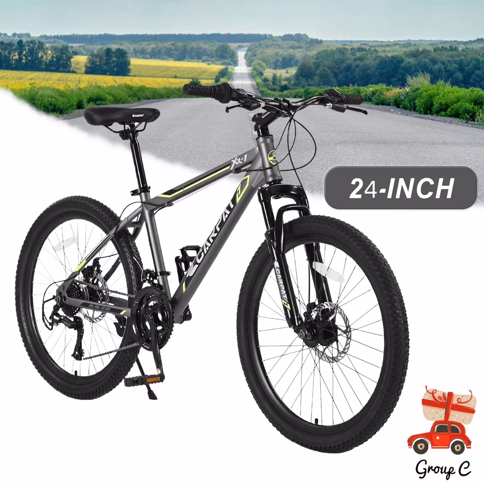 Ambifirner s Mountain Bike, 24-Inch Wheels, Aluminum Frame, 21-Speed Drivetrain, Lavender