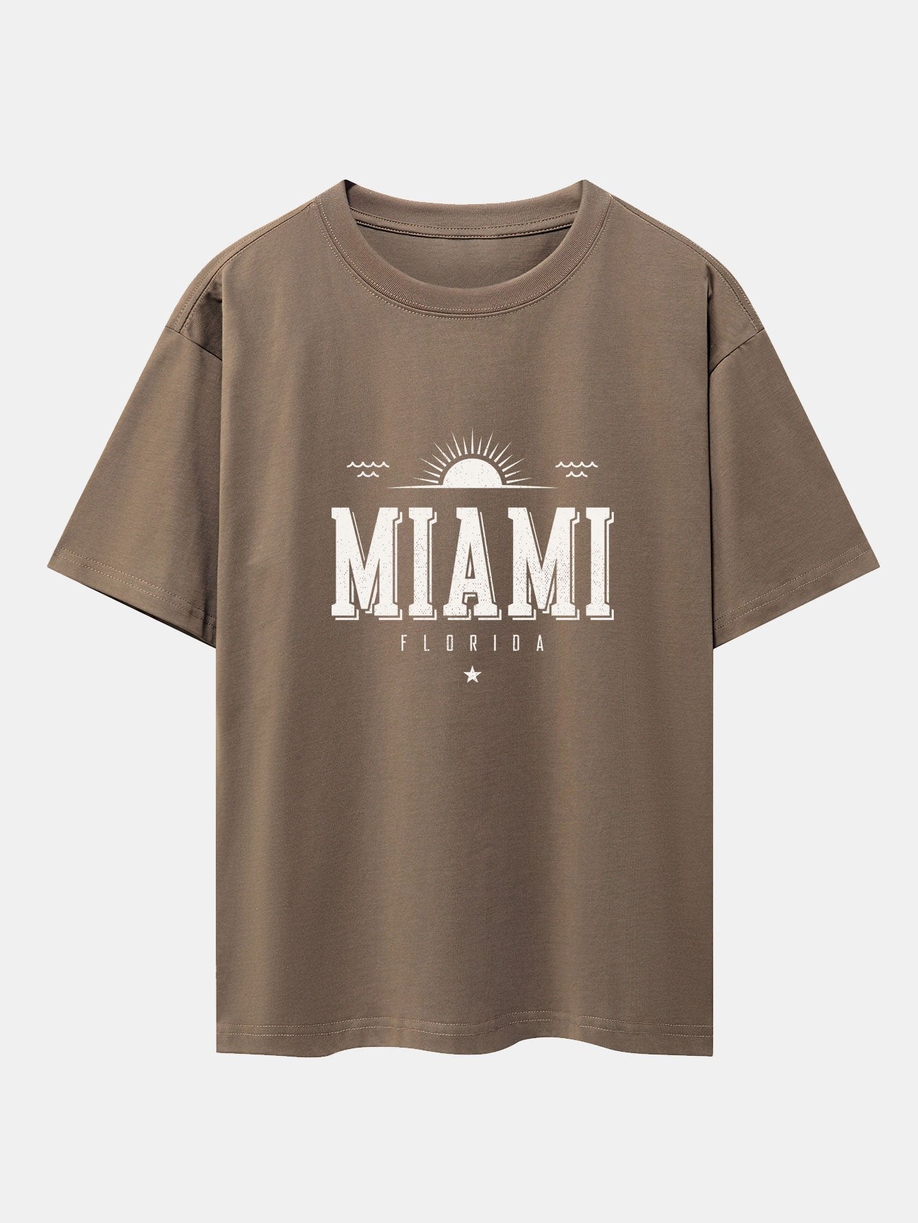 T-shirt oversize épais à imprimé lettres vintage Miami