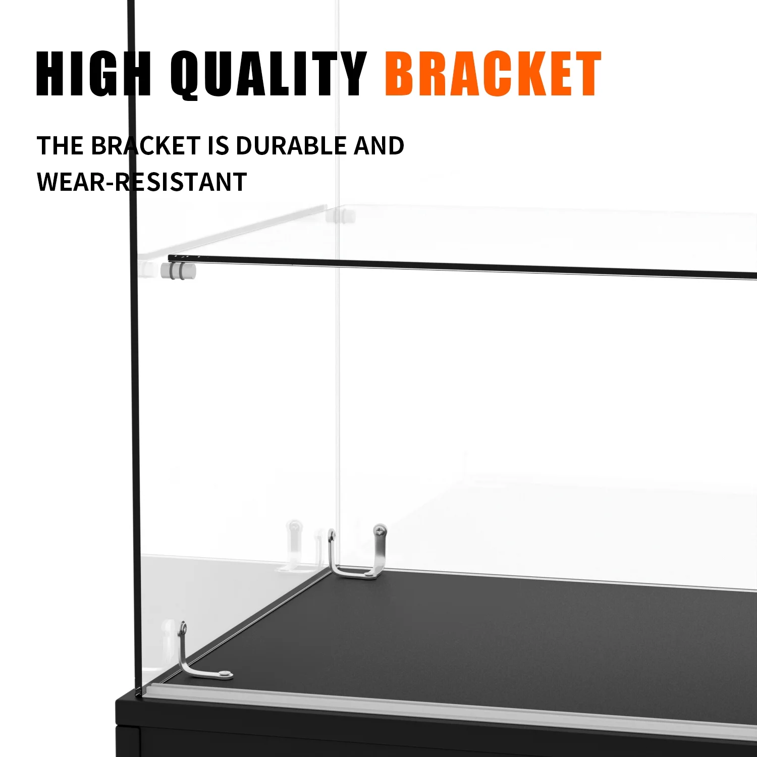 48" W x 18" D x 38" H - White Full Vision Retail Display Case, Tempered Glass Display Cabinet with Glass Shelves and Lock, Storage Cabinets for Retail and Collectible Display - Image 9