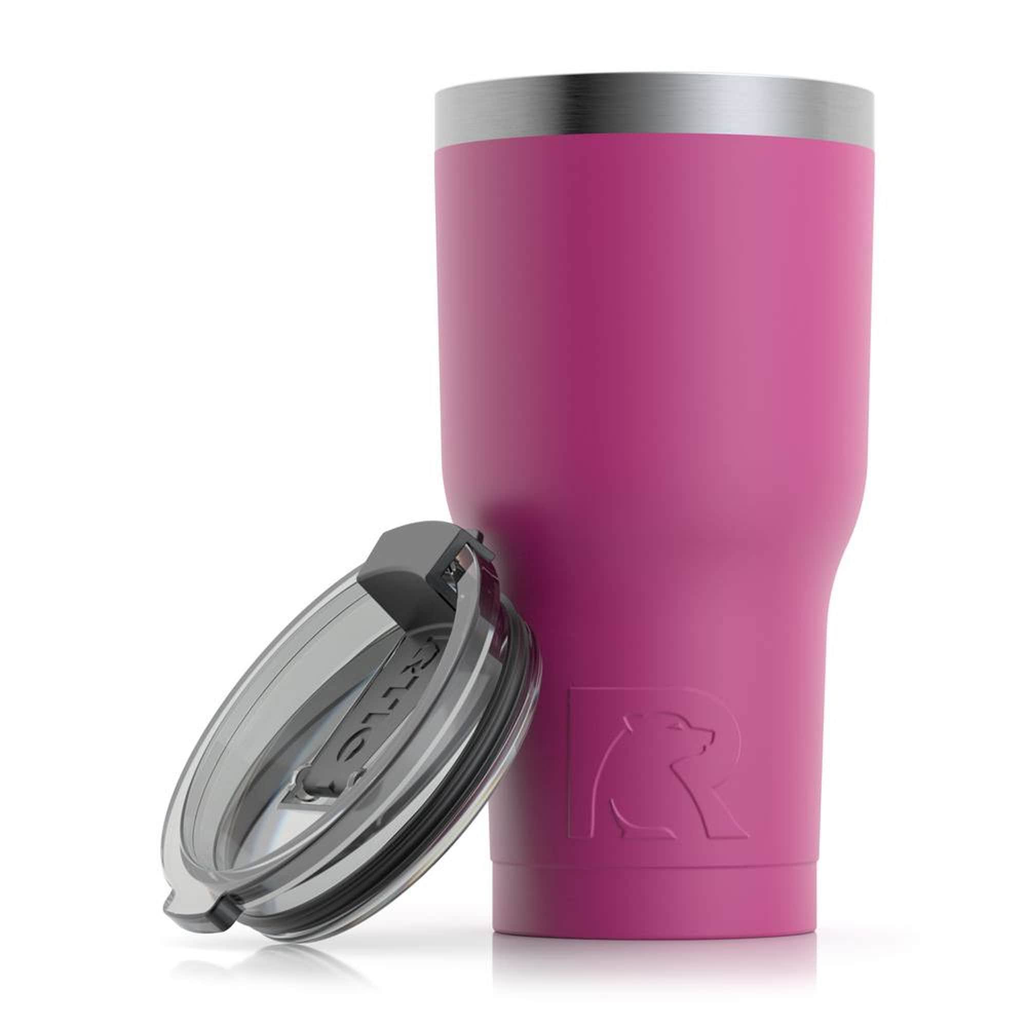 RTIC 20oz Tumbler, Very Berry, Matte, Stainless Steel & Vacuum Insulated, Flip-Top Lid