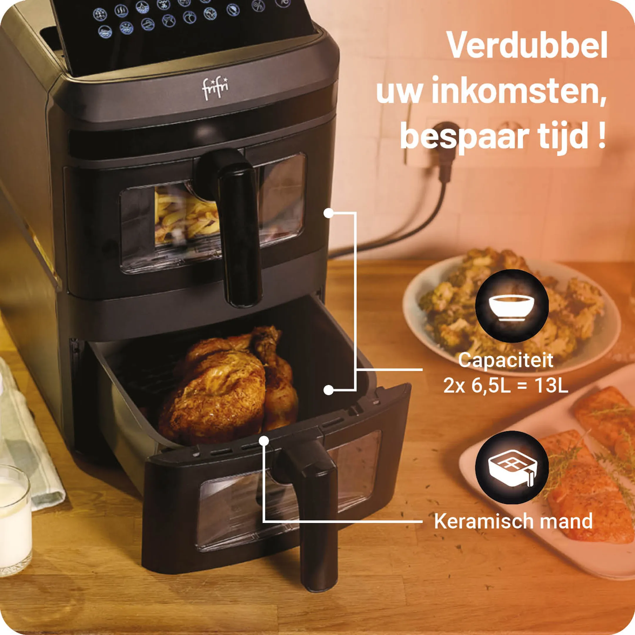 FriFri Airfryer Duo Slim FR0813028BLP