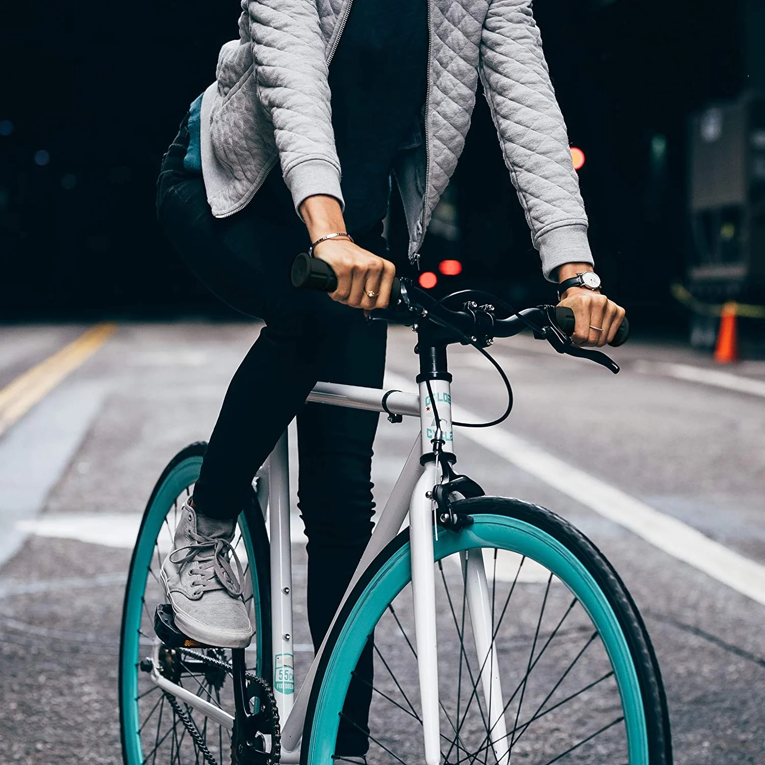 Single Speed Fixie Bike �C Lightweight Steel Frame, Flip-Flop Hub, 700c Wheels, Multiple Sizes Deep V Rims (Heaven, 48)(52 Centimeters) - Image 8