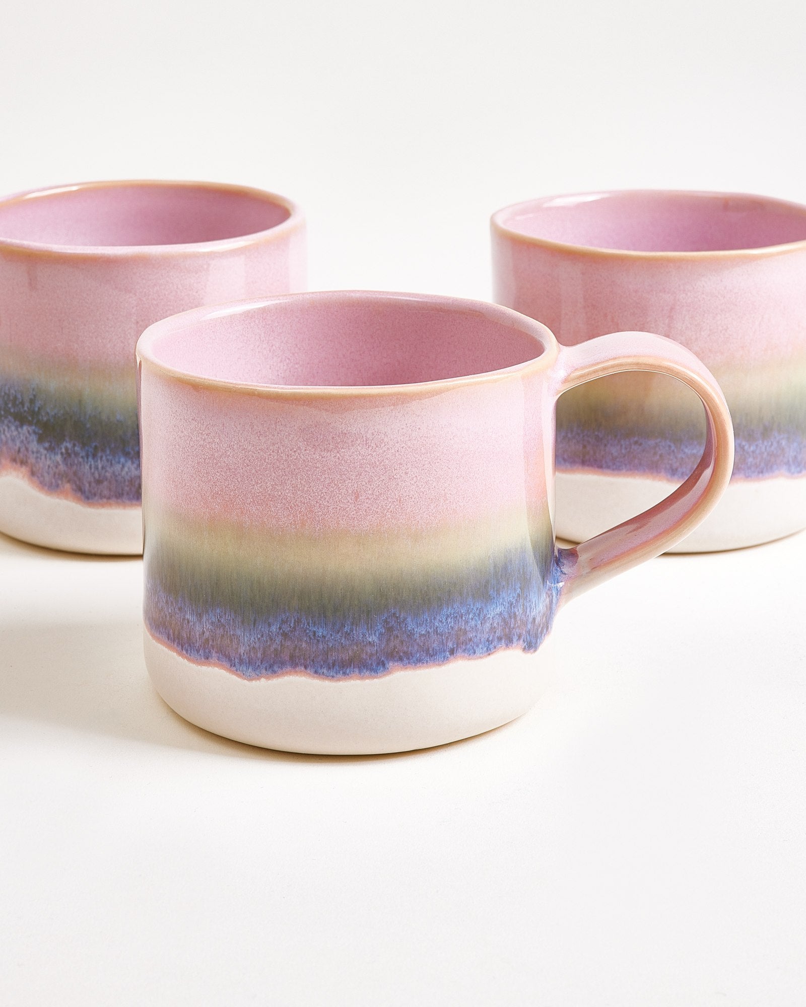 NÓDOA - LARGE MUG DIPPED PINK GREEN SET OF 4