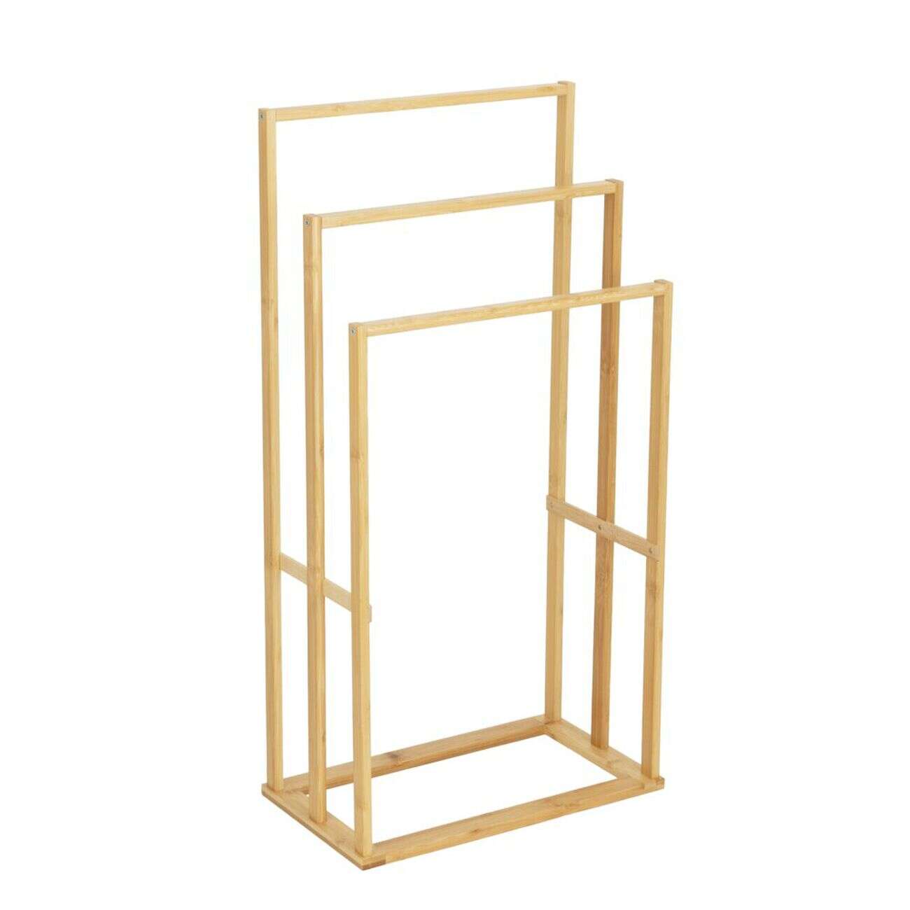 Porte serviette à poser 3 barres bambou 42x24xH82cm