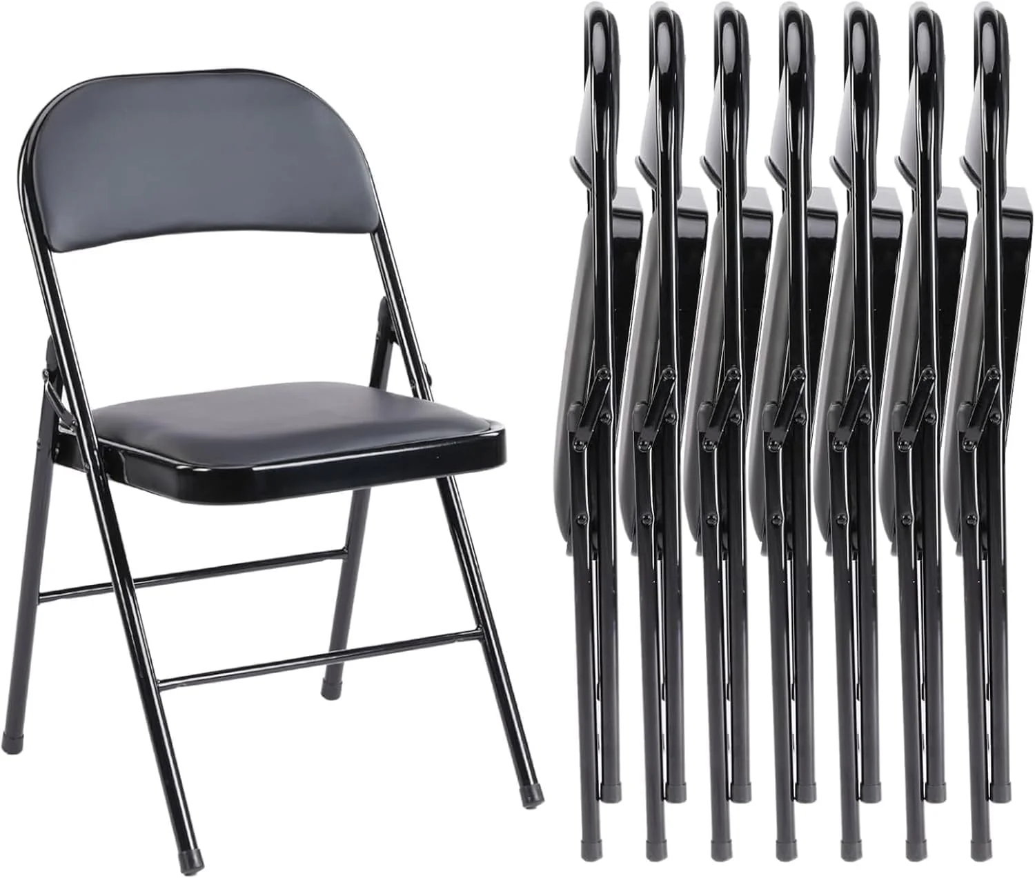 Lot de 12 chaises pliantes Sweetcrispy, chaises pliantes rembourrées en cuir, chaises pliantes robustes en métal