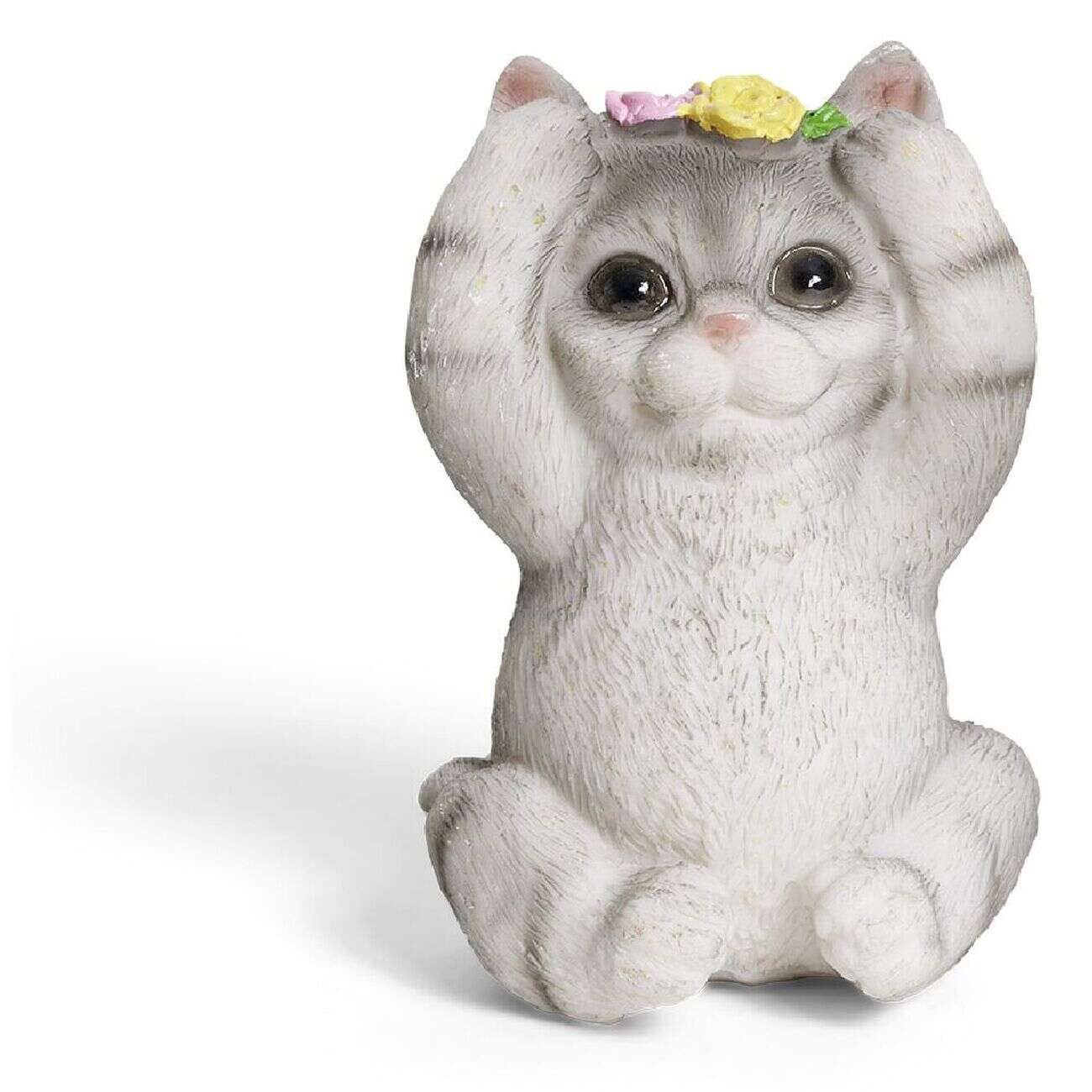 Chaton décoratif plastique gris - 2 modèles