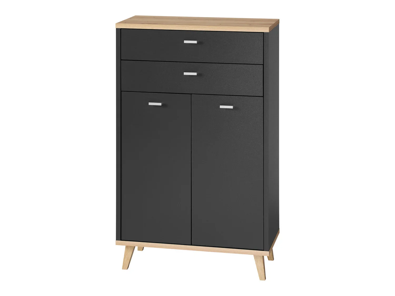 LIVARNO home Meuble de salle de bains Corfu, 60 x 96 x 28 cm, anthracite/imitation chne
