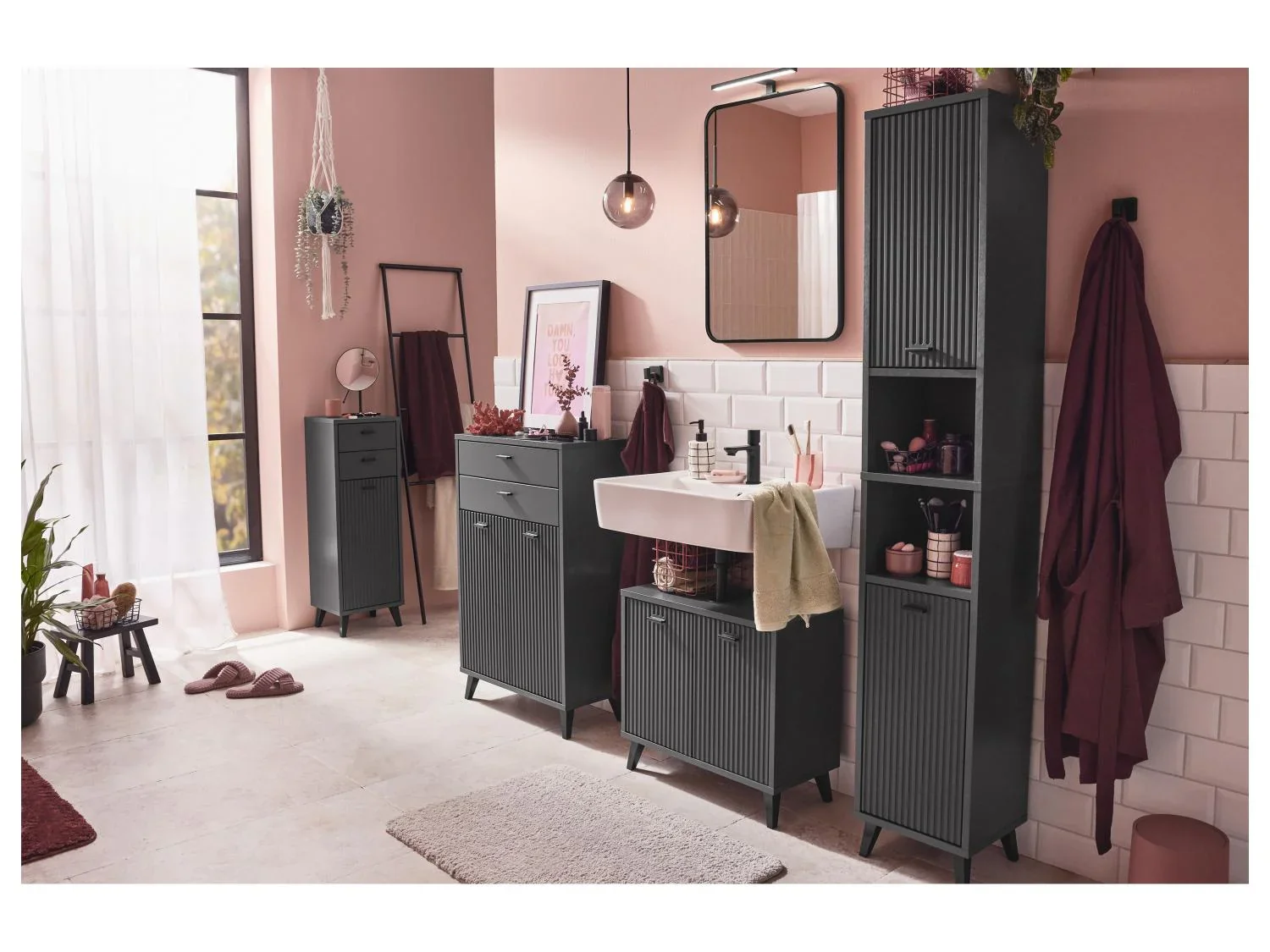 LIVARNO home Meuble de salle de bains, 60,4 x 96 x 28 cm
