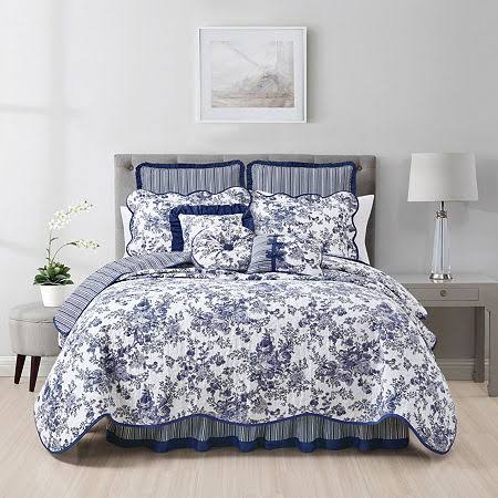 Laurel Manor Toile Garden Quilt Blue - Twin