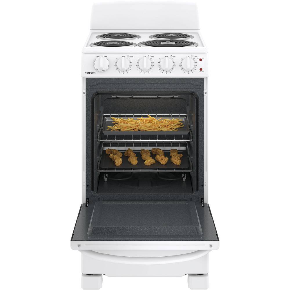 Cuisinière électrique autoportante blanche à 4 brûleurs de 51 cm (20 po)