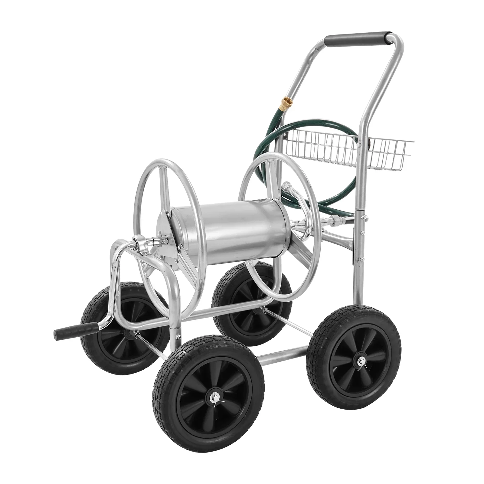 KFFKFF Heavy Duty Garden Water Yard Planting w/ Basket Hose Reel Cart 250ft.