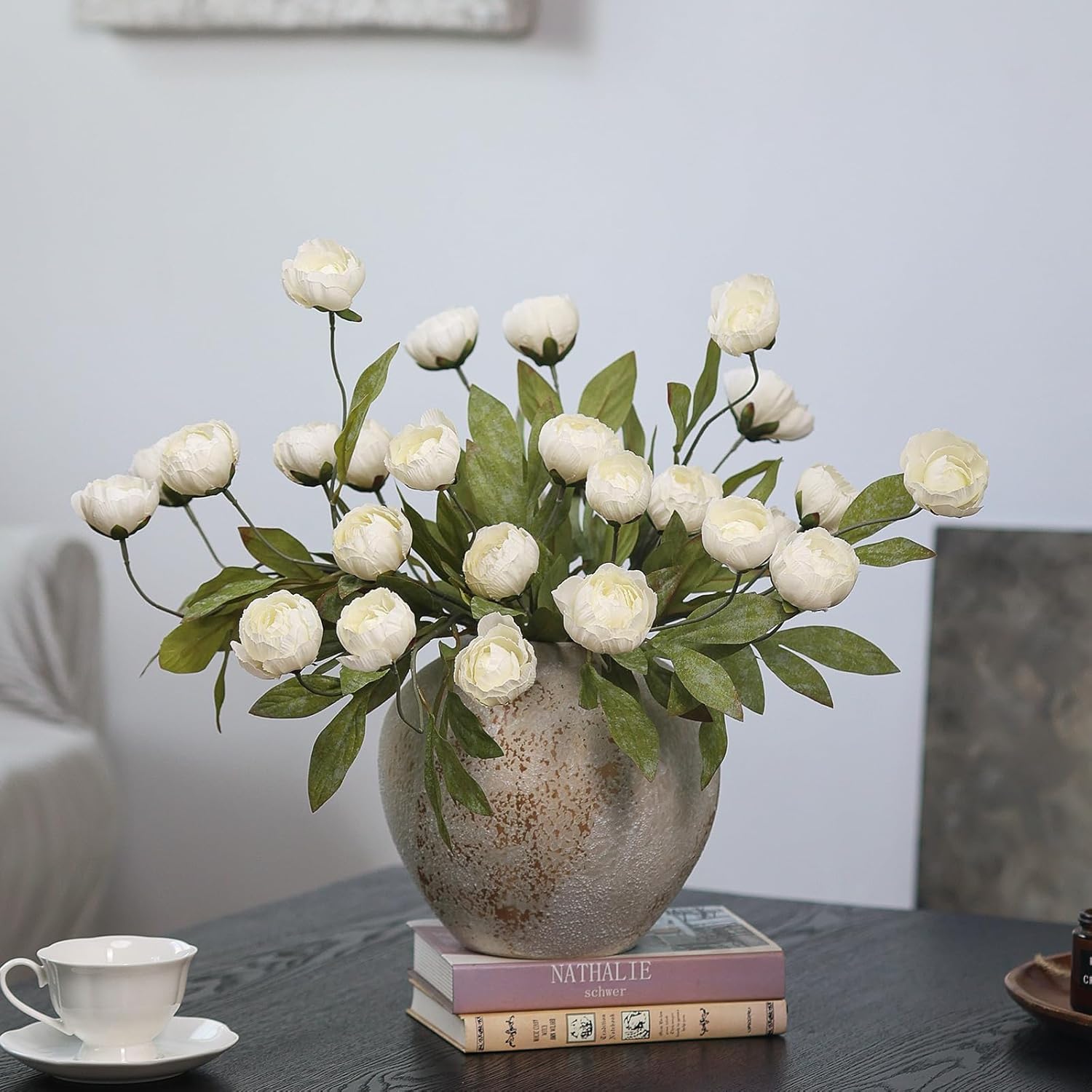 6Pcs Silk Peony Stem