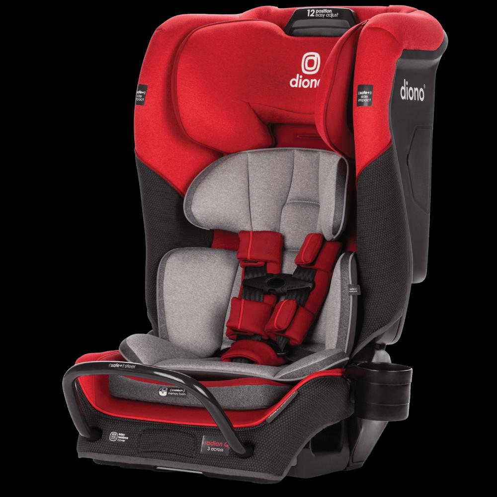 Radian 3QX SafePlus All-in-One Convertible Car Seat. Slim Fit 3 Across. Red