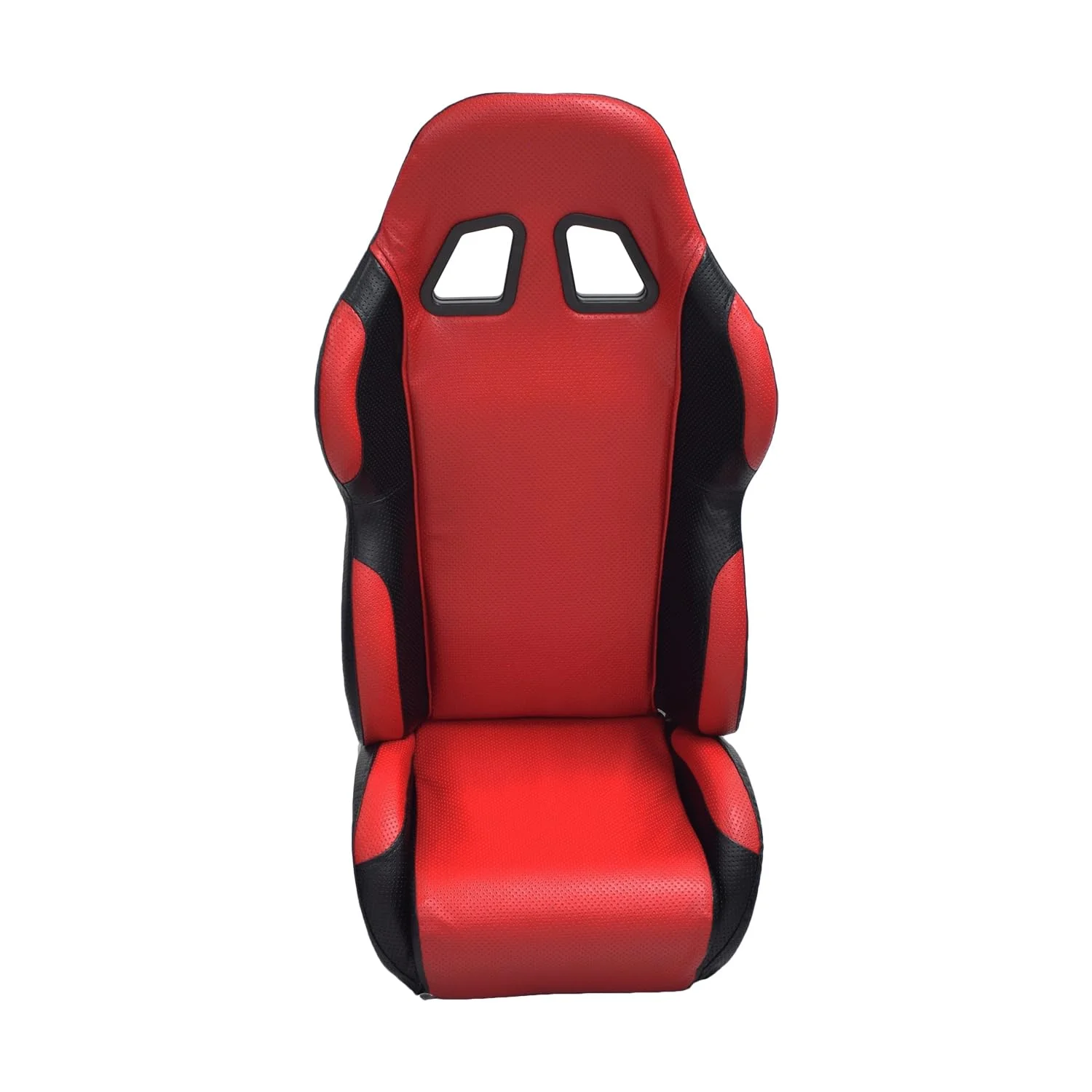 Red Single Seat for Go-Karts Red Padded Racing Seat with Curved Seat Back Vents, Two Tone Red and Black Upholstery, Single Go Kart Seat, Racing Seat, Replacement Seat with Padding - Image 3
