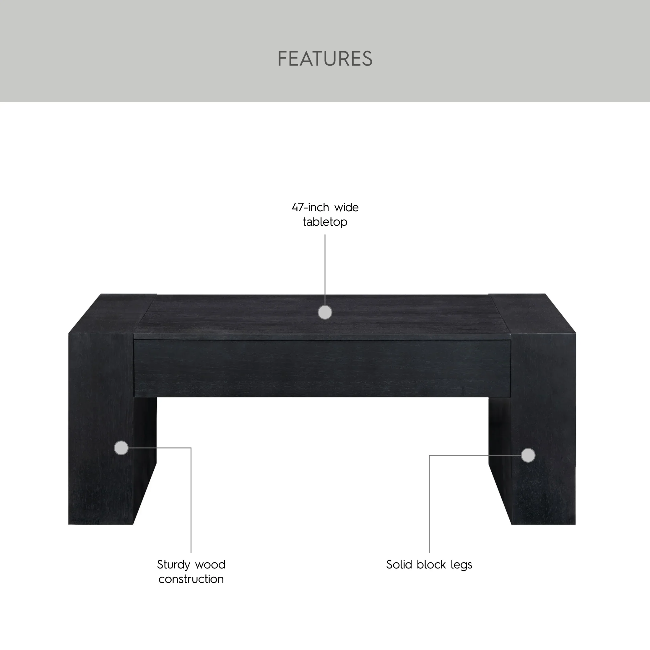 Better Homes & Gardens Ezra Oversized Coffee Table, Walnut