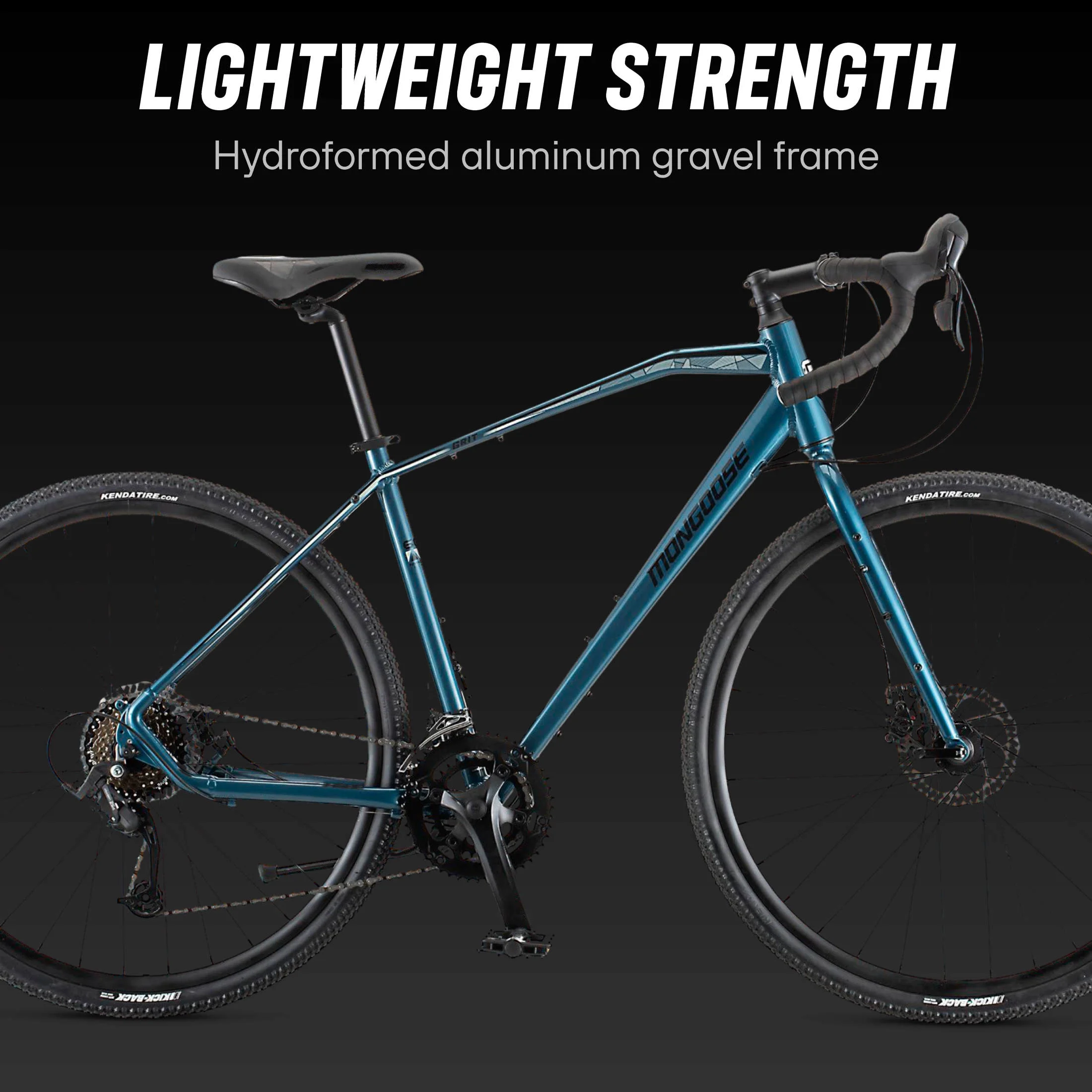 Mongoose Grit Adventure Road Bike, 700c Wheel, 14 Speed, Blue