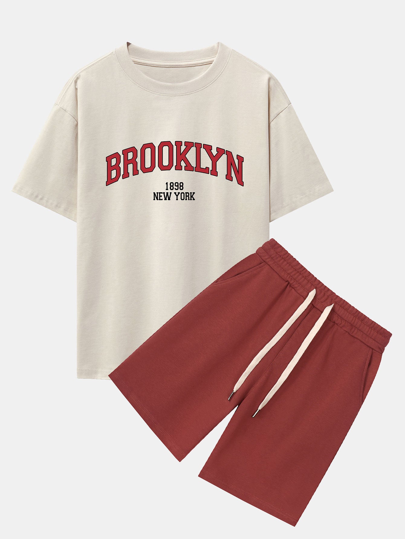 T-shirt oversize à épaules tombantes imprimé Brooklyn et short en jersey