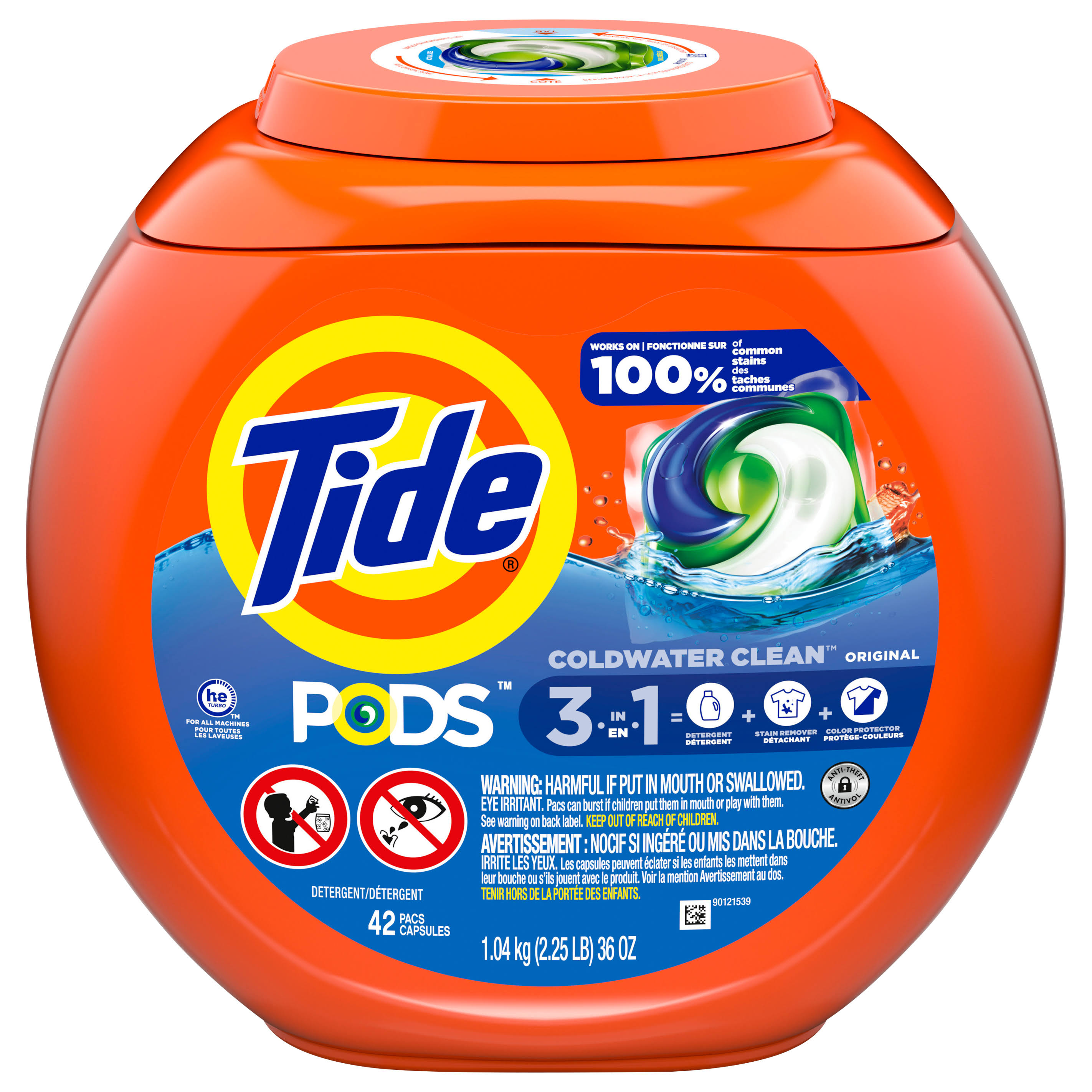 Tide PODS Original Scent HE Turbo Liquid Detergent Pacs, 42 count