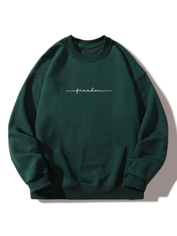 Sweat-shirt décontracté à imprimé liberté