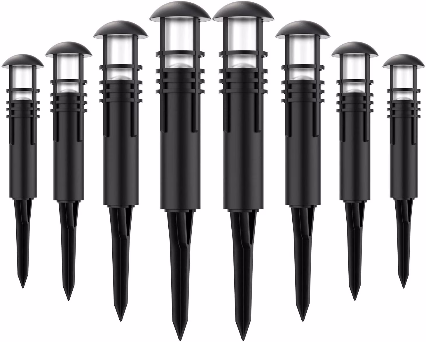 Malibu 1.1 Watt LED Pathway Light Low Voltage Aged Iron Bollard for Outdoor Landscape Lawn Garden 8 Pack