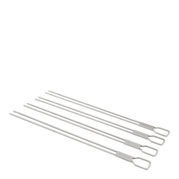 Doble grillspyd 30 cm 4 stk rustfritt stål