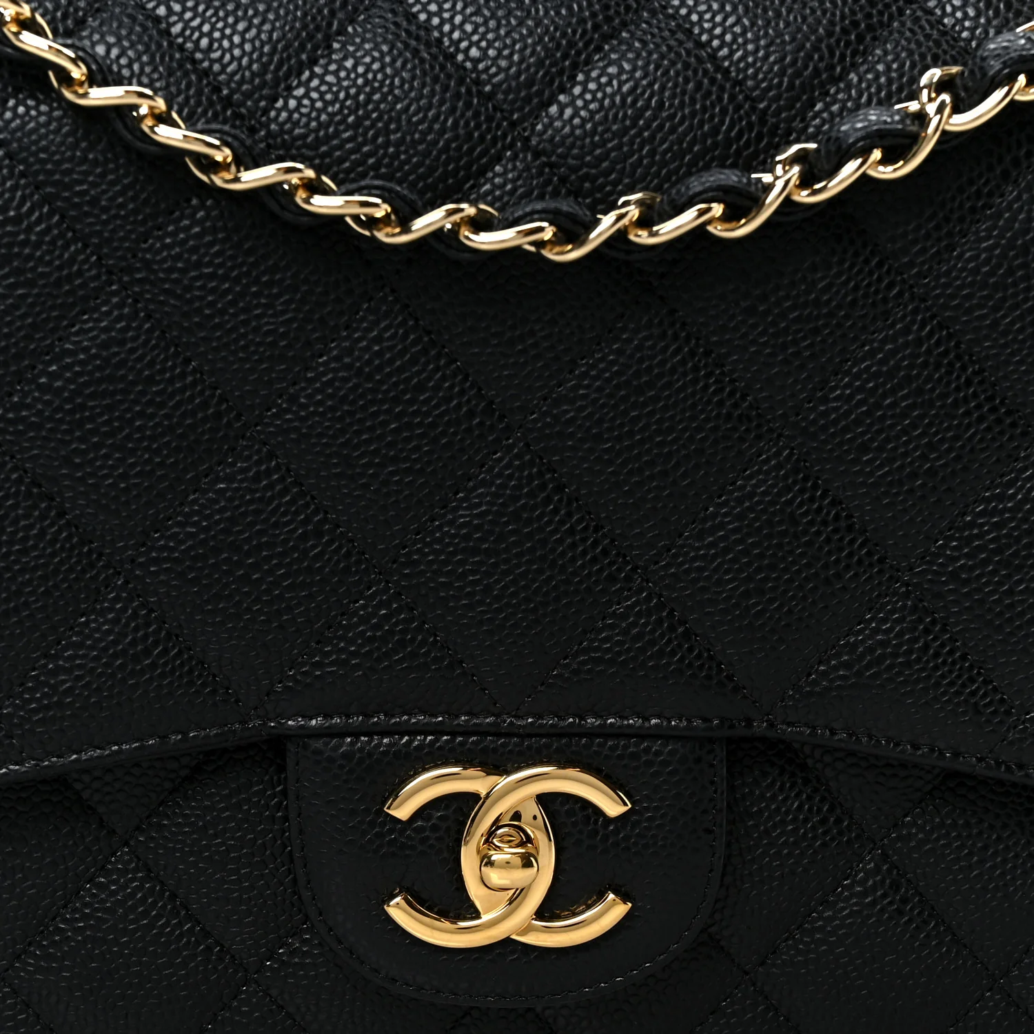 Caviar Quilted Maxi Double Flap Black