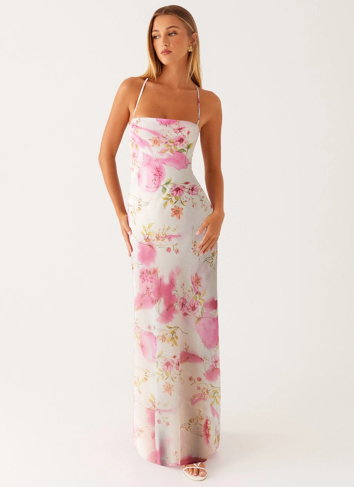 Robe maxi fleurie d'été pour femmes, sans manches, style bohème