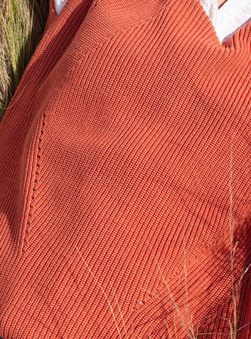 Pull sans manches femme orange