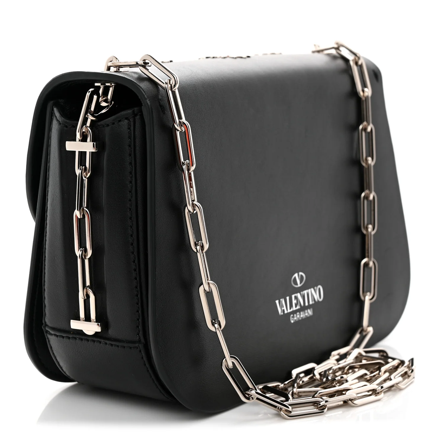 Vitello Loveblade Embellished Chain Flap Bag Black Multicolor