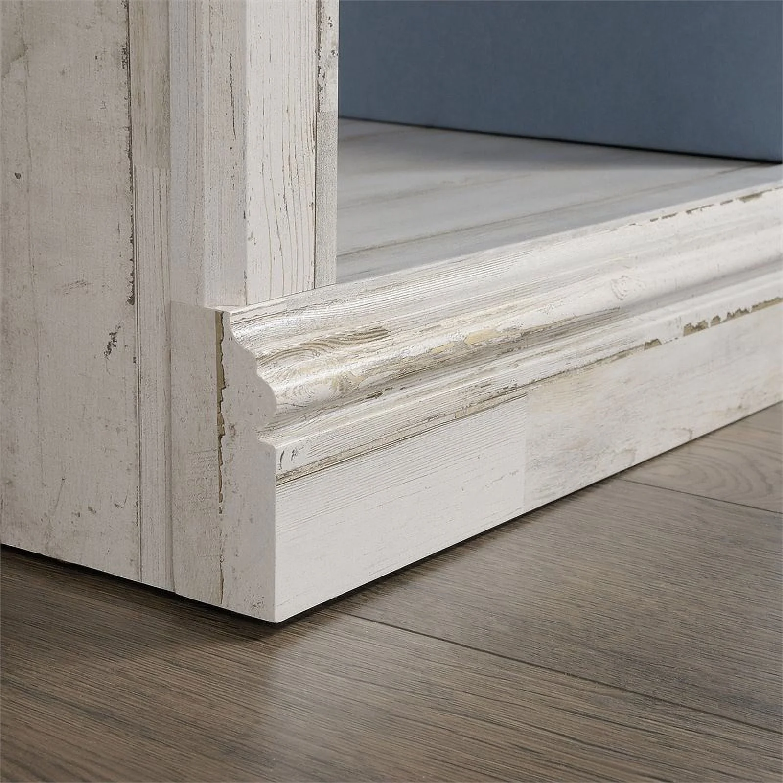 Contemporary 5-Shelf Tall Wood Bookcase in White Plank - Image 7