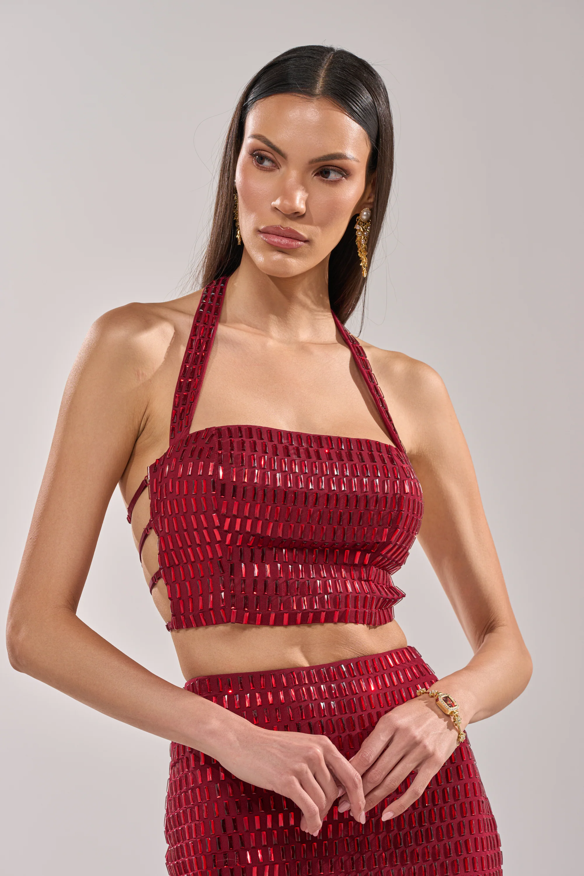 FALLING IN LOVE RHINESTONE BLOUSE - Akira Store
