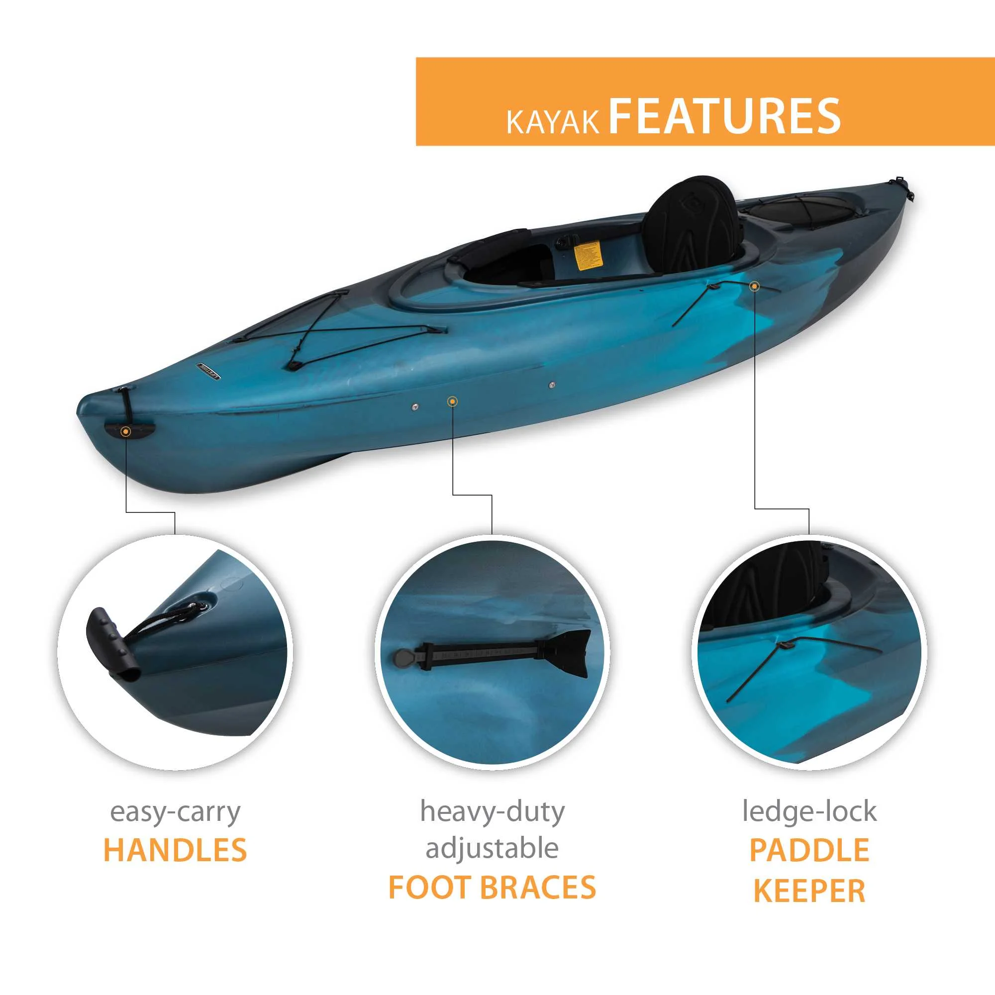 Lifetime Guster 10 Sit - Inside Kayak - Lime Green (90527)