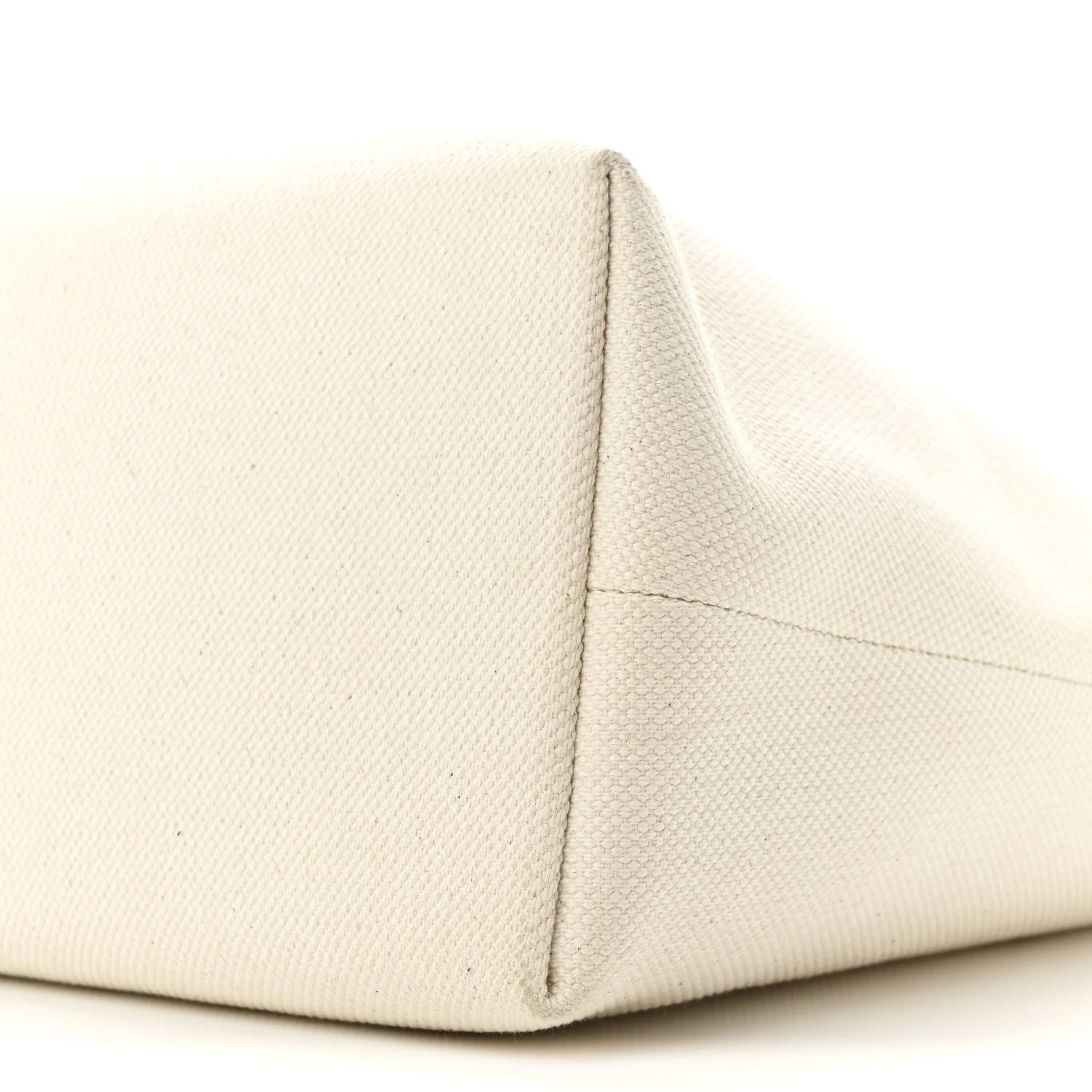 Canvas Calfskin Horizontal Cabas Natural Tan