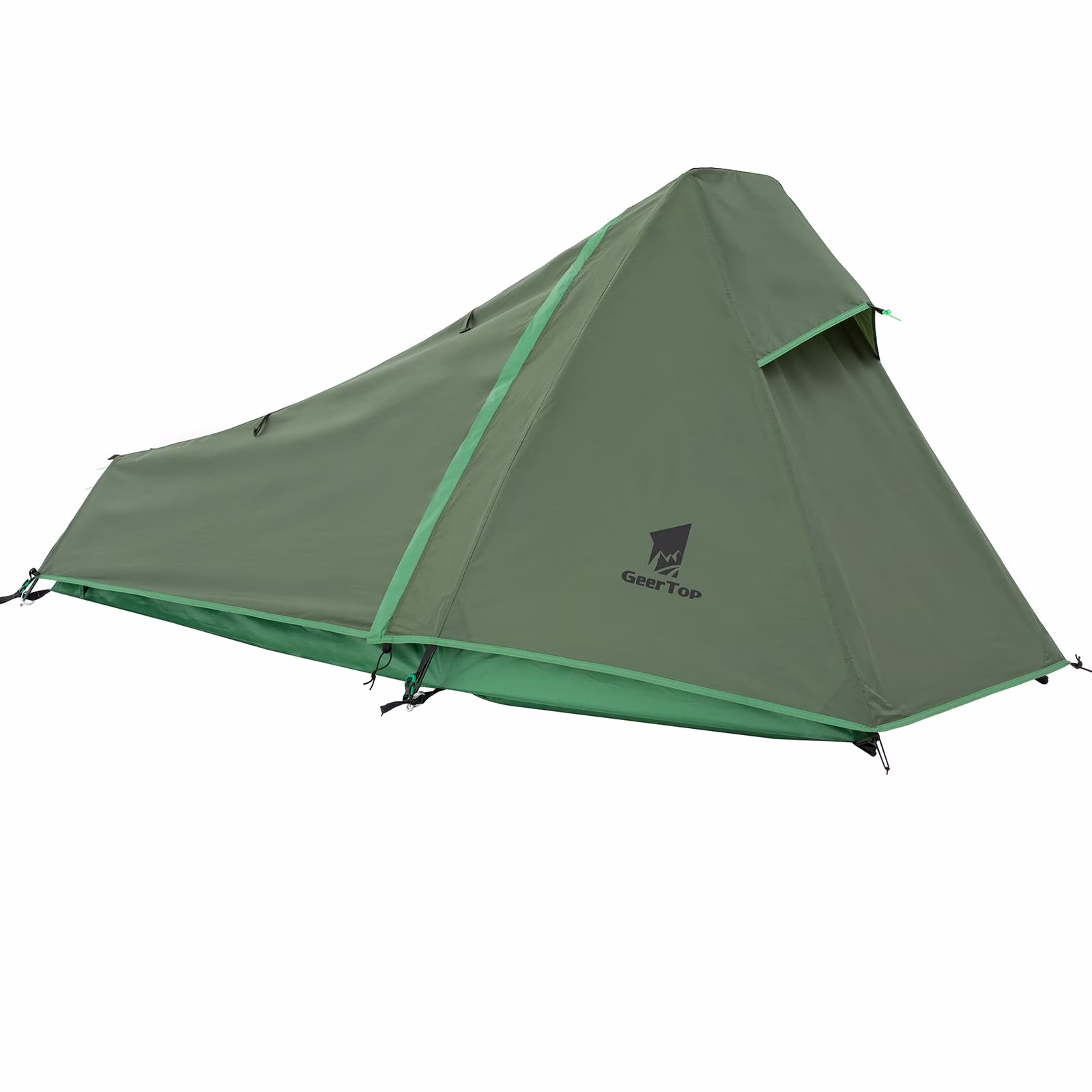Ultralight Bivy Tent for 1 Person 3 Season Waterproof Single Person Backpacking Tent for Camping Hiking Backpack Travel Outdoor Survival Gear(green)
