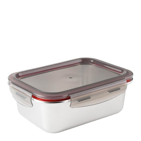 Matboks i stål med tett lokk 1,25L 20,5x15,5x7,4 cm