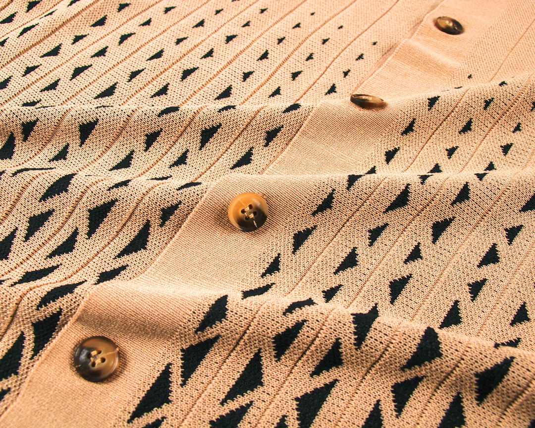 Ensemble de marche à manches longues à motif croisé de café