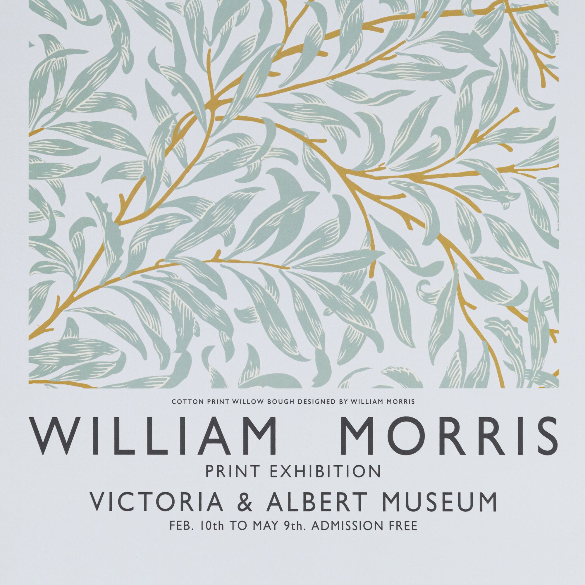 MORRIS FEUILLES - Affiche feuilles 30x40cm - bleu ciel