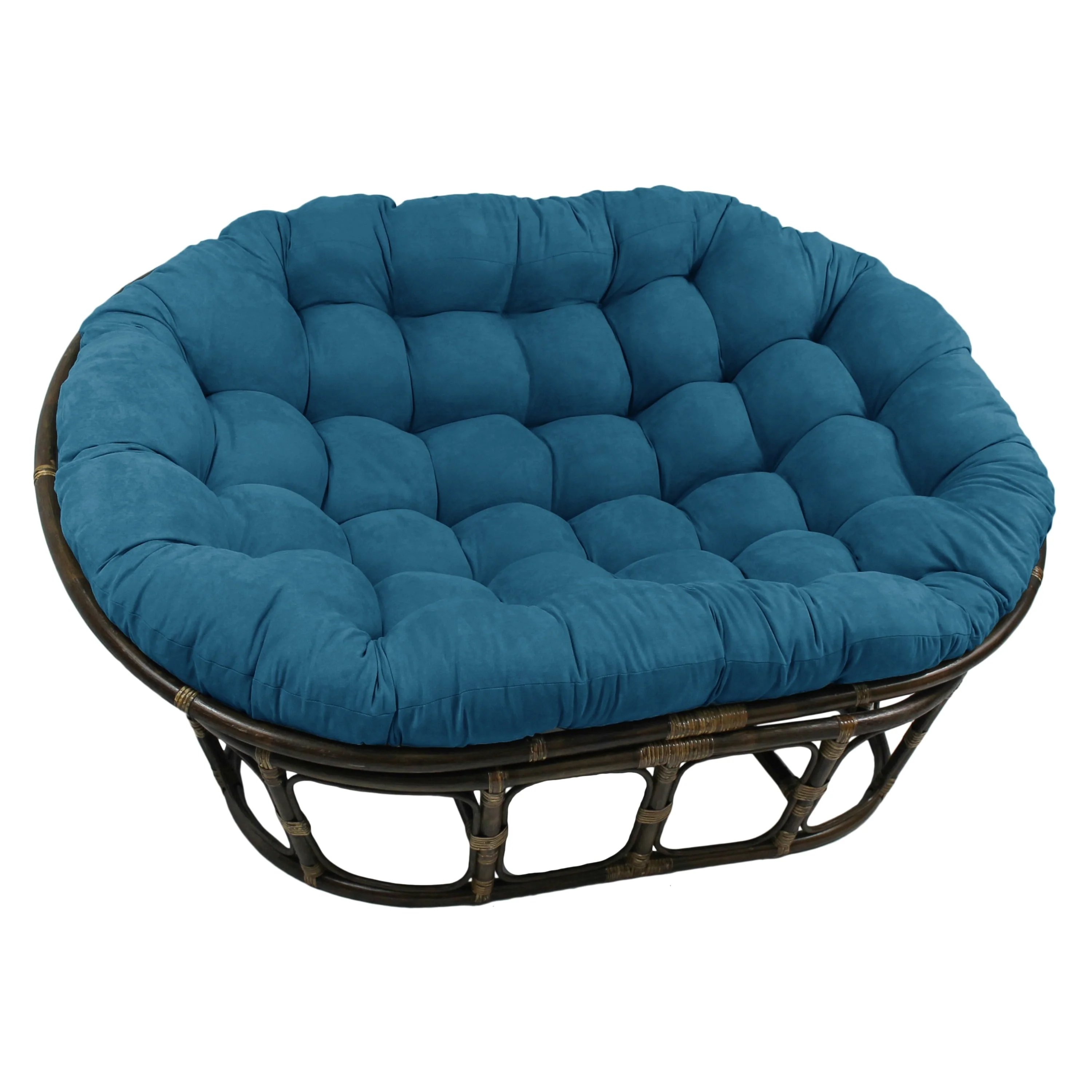 Blazing Needles 78 x 58 in. Oversize Double Papasan Micro Suede Cushion(Aqua Blue)