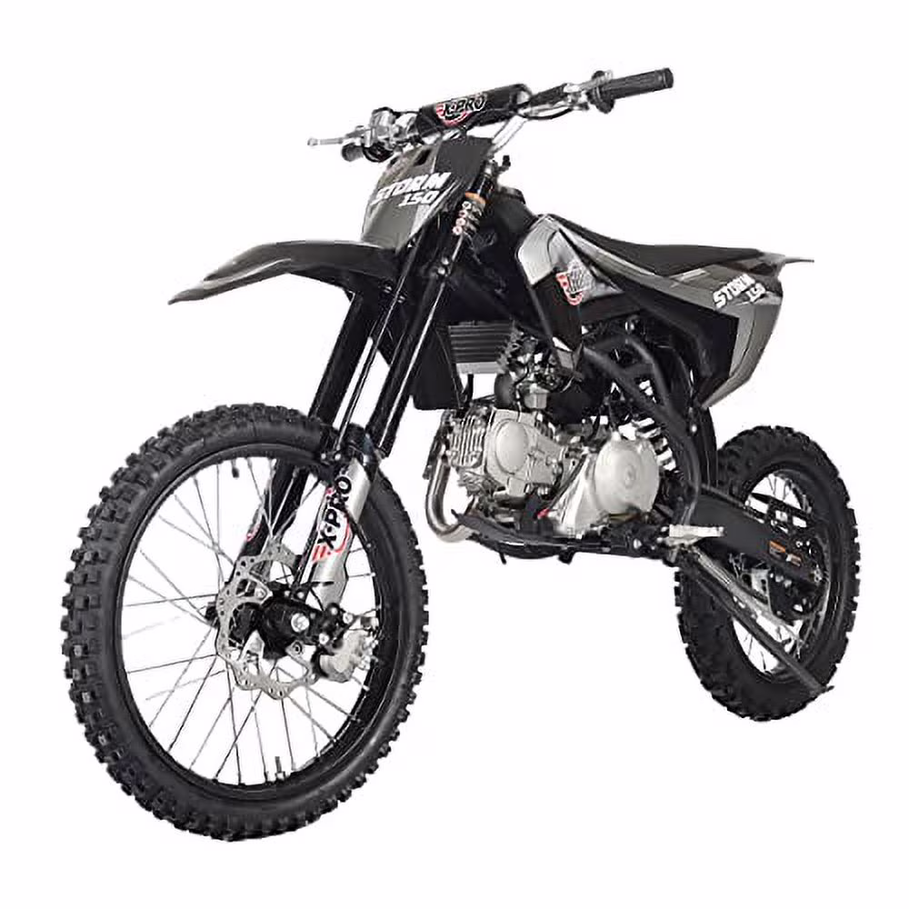 Brand New 150cc Gas Pit Dirt Bike, 4 Manual Transmission Electric/Kick Start 19"/16" Tires(Red) - Image 3