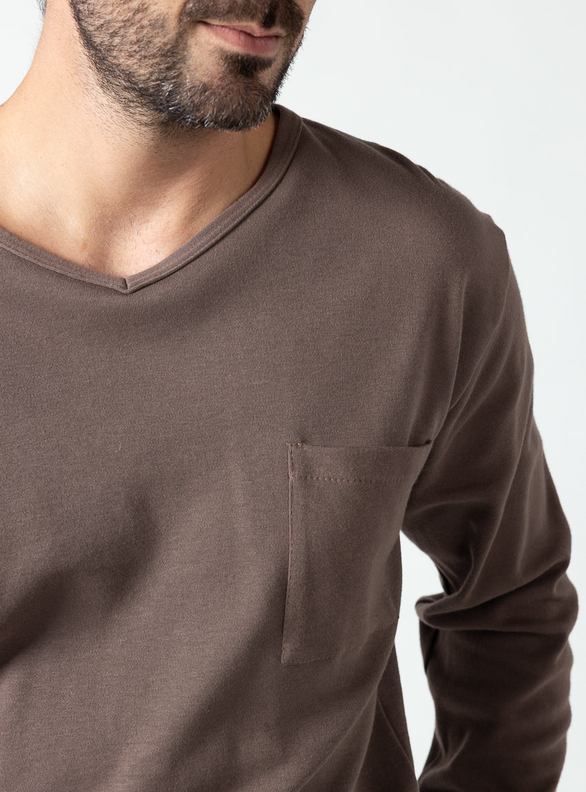 Pyjama homme en coton marron