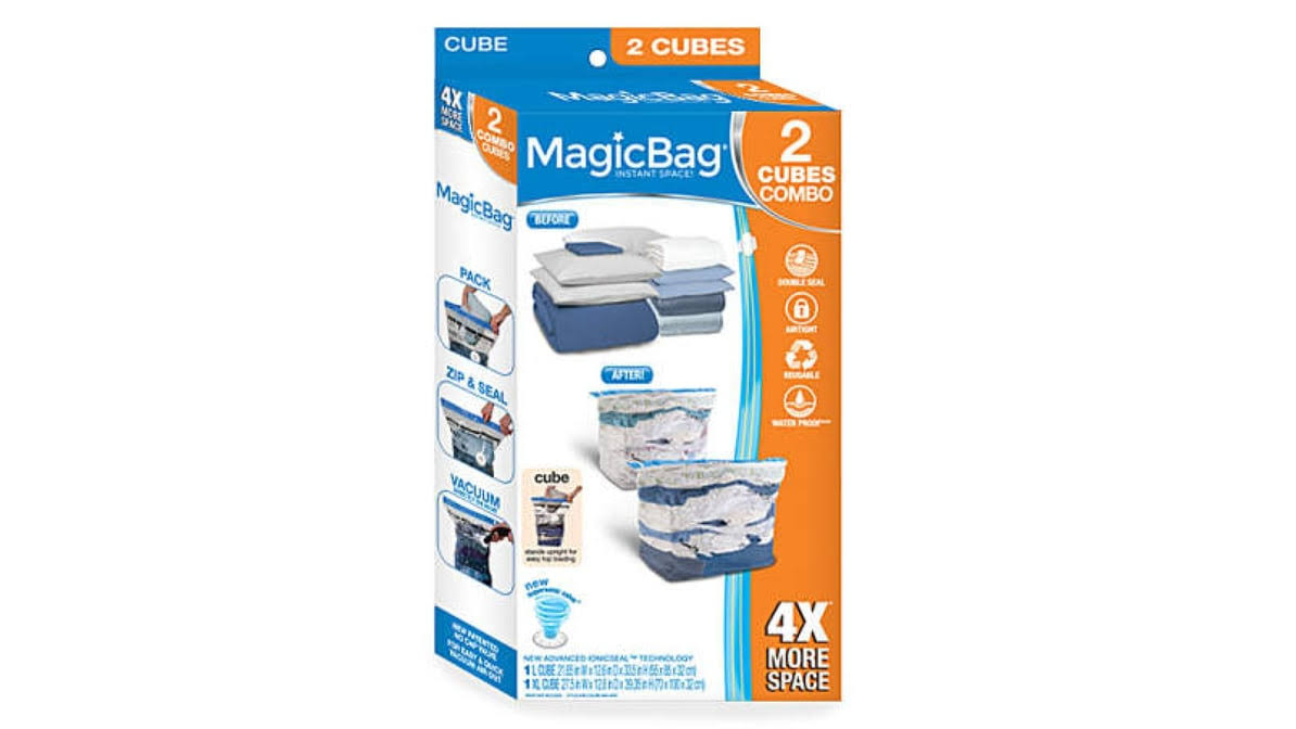 Magicbag Large & Extra Large Vacuum Storage Cubes - 2 ct