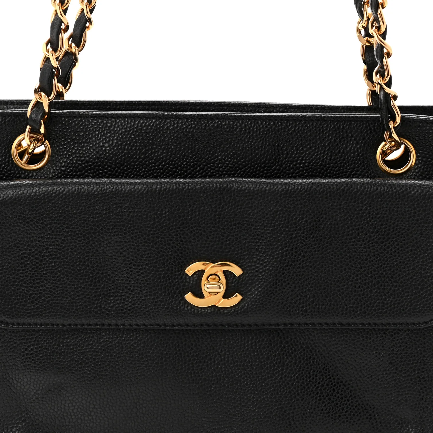 Caviar Flap Shoulder Bag Black