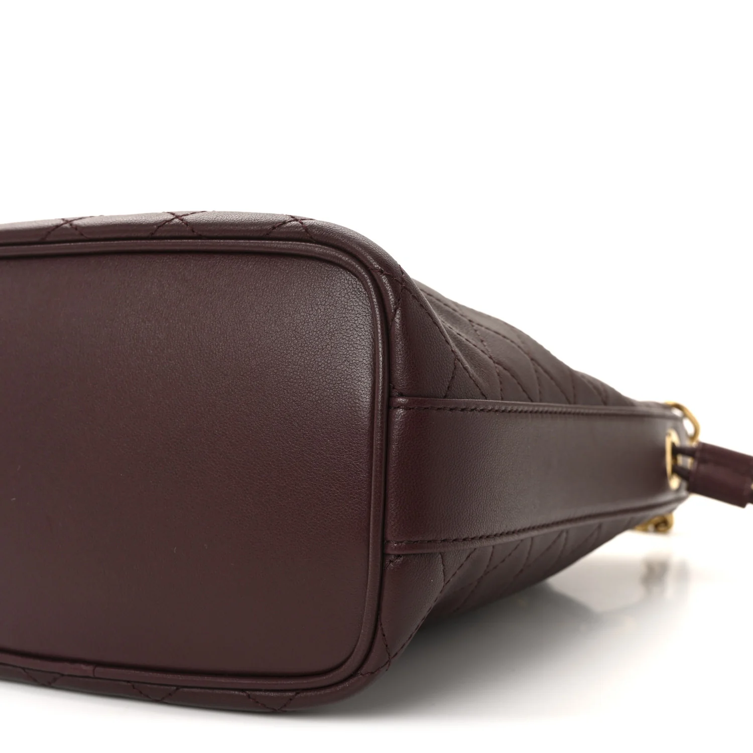 Lambskin Carre Quilted Cassandre Small Bucket Bag Hot Wine