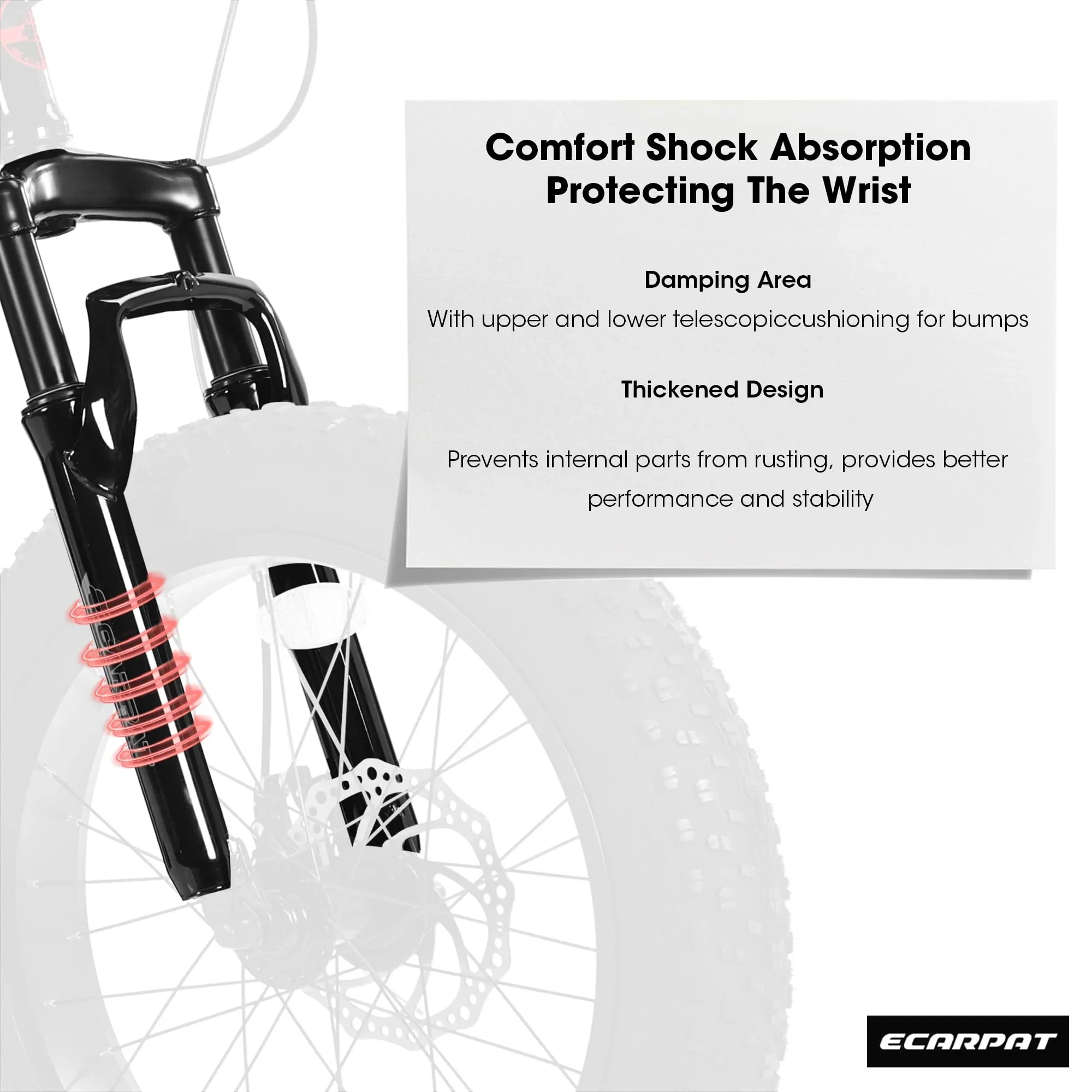 UPANBIKE 20 Inch Fat Tire Mountain Bike 4'' Wide Wheels 7-Speed Dual Disc Brakes High Carbon Steel Frame Front Suspension Snow Beach Trail Bike for Men & Women