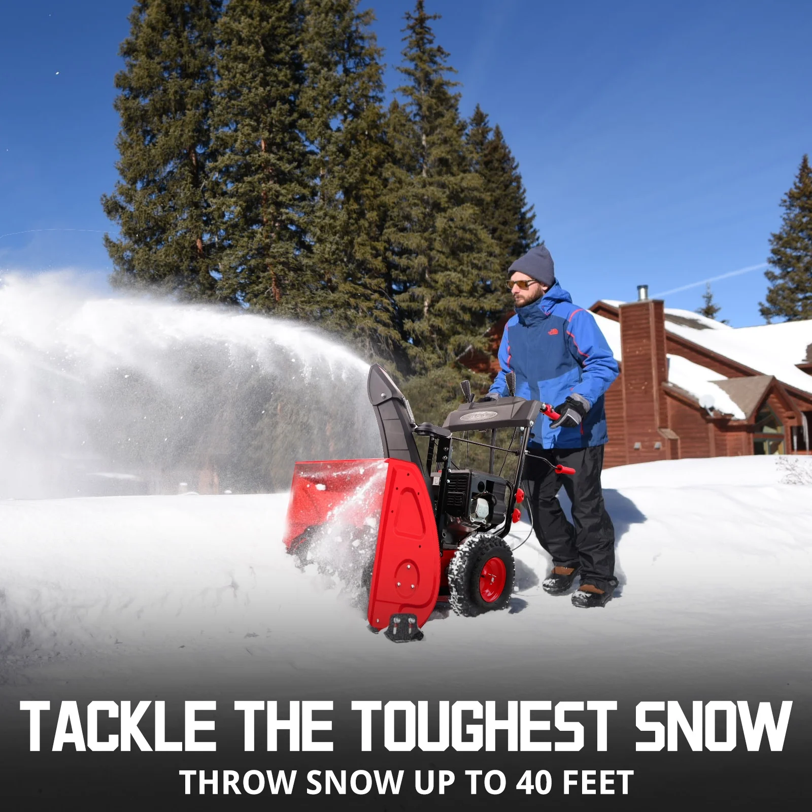24'' Gas Snow Blower, 212cc Self Propelled Snow Thrower, Corded Electric Start, DB7108B Image 5