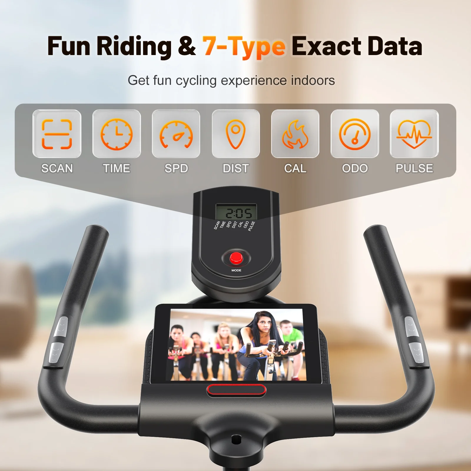 Exercise Bike Indoor Stationary Cycling Bike with 300lbs Weight Capacity,100% Resistance Adjustment Range, Heavy Flywheel, Comfortable Seat Cushion LCD Monitor(5997-R) - Image 4