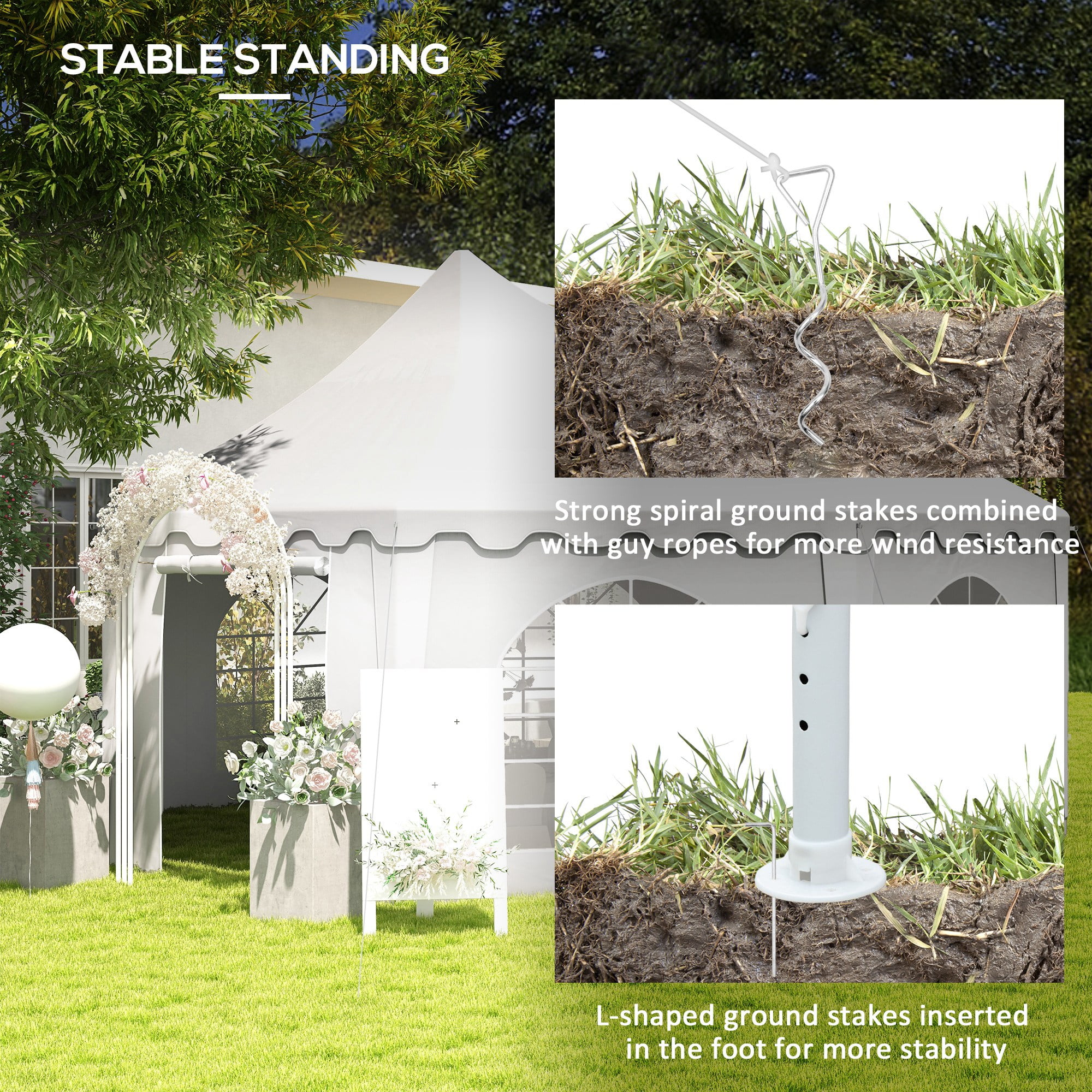 22.3' x 16.4' White Event Outdoor Canopies, Portable(22' x 16') - Image 7