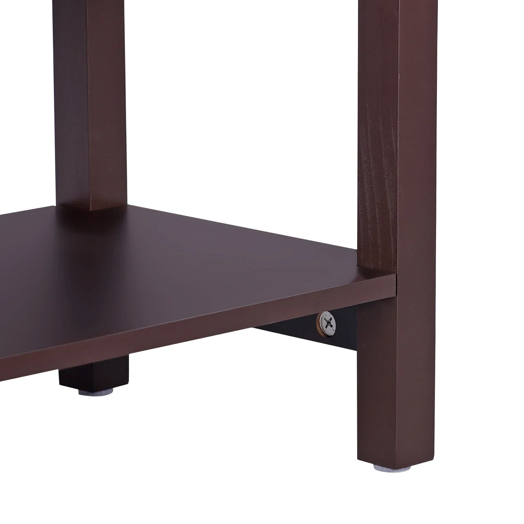 HomGarden 3 Tier Small End Table Modern Narrow Rectangle Sofa Side Table W/Drawer, Espresso