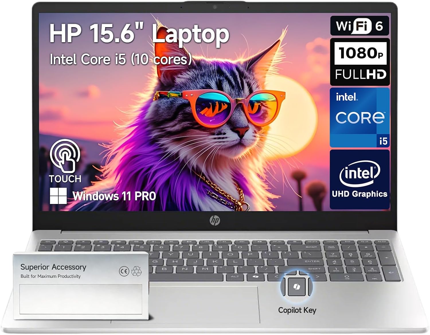 HP 15 Inch Touchscreen Laptop Computer  15.6